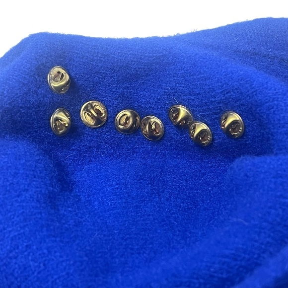 VTG Wool Blend Beret Hat Royal Blue Gold Stars Women's Hat Size Small - Picture 12 of 16